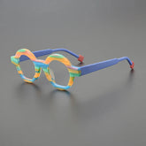 Lyza Retro Round Acetate Glasses Frame Round Frames Southood Matte Blue